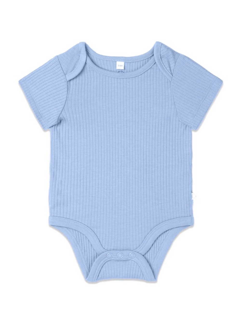Blue Ribbed Short Sleeve Bodysuit